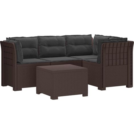 Maison Exclusive - 4-Sitzer Garten Sofa mit Kissen Rattan Look PP (1/5)
