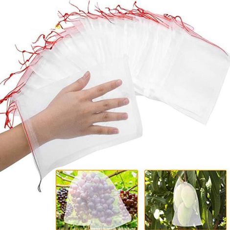 50 Stück Nylon-Fruchtschutznetze, Gartensäcke für Trauben