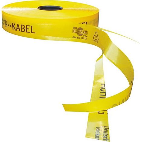 KELMAPLAST Trassenwarnband Achtung Deutsche Telekom T KabelBreite 50 mm Länge 250 m gelb