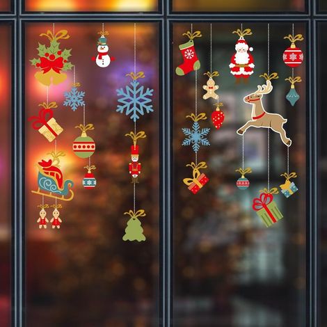 Décoration de Noël - Autocollant mural/vitre en verre - Ornements décoratifs (1/5)