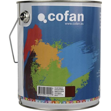 COFAN esmalte sintético (4 l) color tabaco , Esmalte sintético al disolvente disponible en una amplia gama de colores y tonalidades fabricado a base de resinas alquídicas. Buena es