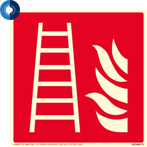 Panneau photoluminescent HD Echelle incendie - rigide 200x200mm - 4055435