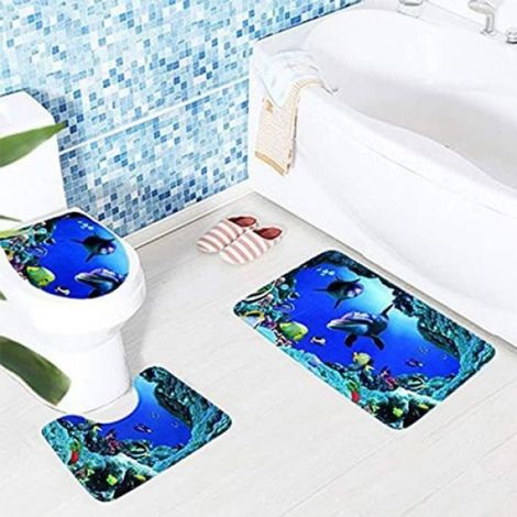Tapis De Sol - Antidérapant - Pour Salle De Bain - Flanelle Éponge PVC - 45 X 75 Cm - 0 8 Cm D Épaisseur - Lot De 3 (1/4)