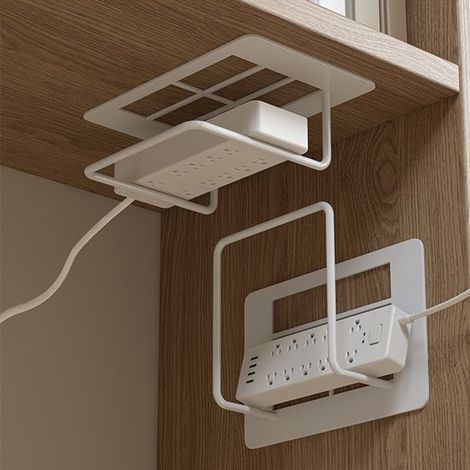 Soporte para router sin taladro de 2 piezas / Soporte de pared / Estante para decodificador / Soporte de pared para sala de estar，2 piezas，blanco (1/5)