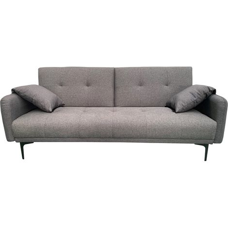 Canapé-lit Sofa Clic-Clac (105x200cm) en tissu gris - Longueur 200 x Hauteur 80 x Profondeur 76 cm (1/4)