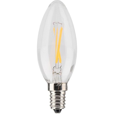 Ampoule LED E14 2 W en forme de bougie, éclairage blanc chaud, AC 220 V (2 W)