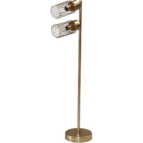 Lampadaire doré à 2 spots 42x132cm (1/2)