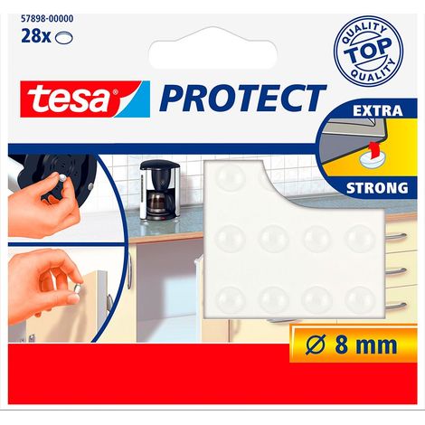 Gota autoadhesiva, protectora y antideslizante, transparete, ø8 mm, 28 uds, blister