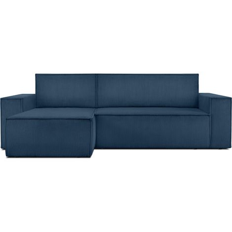 KONSIMO NAPI Ecksofa Big links/rechts, Schlaffunktion mit Cordbezug, blau (1/5)