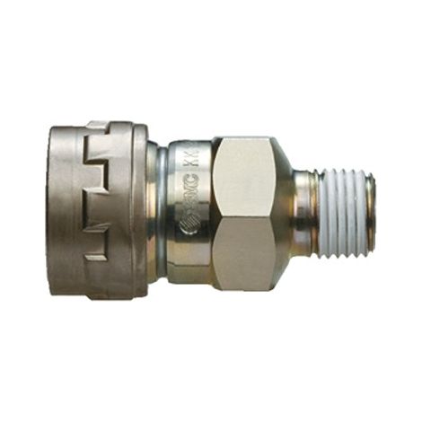 Raccord rapide pneumatique SMC, Filetage vers Mâle R 1/8 Mâle R 1/8pouces en Acier ( Prix pour Sachet de 5 )