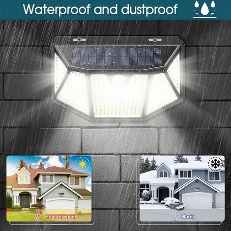 Lot de 2 lampes solaires d'extérieur avec réflecteur, étanches IP65-AquaForge (1/4)