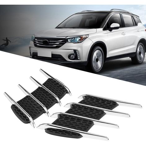 Paire de grilles décoratives pour capot de voiture, aérodynamiques style requin (1/5)