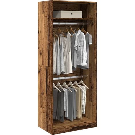 Kleiderschrank Altholz-Optik 80x50x200 cm Holzwerkstoff