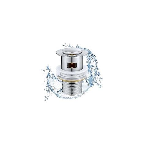 Bonde lavabo pop-up - 1 pièce bonde / chrome - bonde lavabo salle de bain pop-up anti-colmatage crépine universelle 41-55 mm avec trop-plein (1/5)