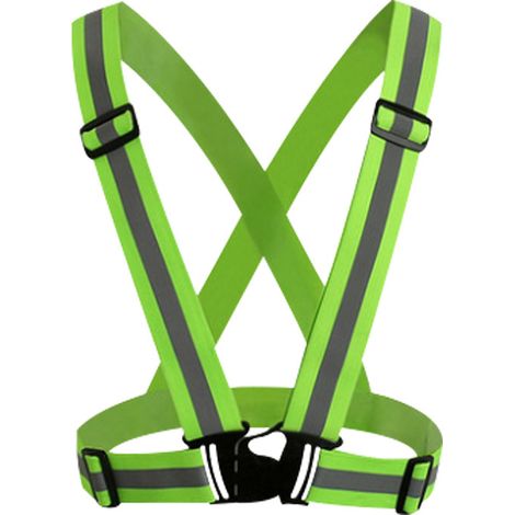Harnais réfléchissant élastique jaune fluo 4x1.5cm réglable, haute visibilité course vélo (1/5)