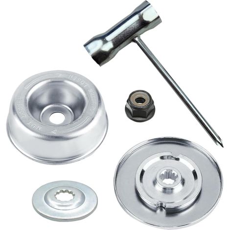 Kit de 4 pièces pour tondeuse à gazon, accessoires de remplacement, lames métalliques, écrous M12x1,5 LH et M10x1,0 LH, compatible FS55 à FS250 (1/5)