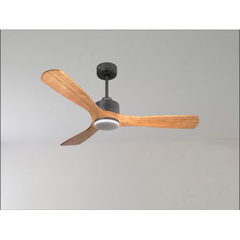 Modulo de KlassFan - Ventilateur de plafond avec Lumière,gris basalt bois clair,thermostat,idéal 25 à 40 m² KLDC1P5SW132L1Bk (1/5)