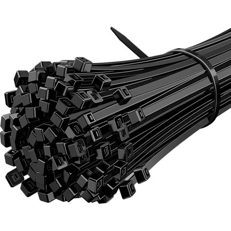 500 Stück Kabelbinder Schwarz Set UV Beständig 200 X 5mm  Militärische Nylon 66 Material,Temperaturbeständigkeit von -40°C bis +85°C,Zugfestigkeit Bis Zu 22kg Einfach bedienen (1/5)