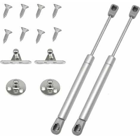 2x Grau Automatische Gasdruckfeder Möbel Hydraulische Feder Dämpfer Tür Arm Scharnier, 60N