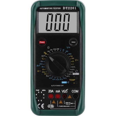 Multimètre numérique automobile Auto-Range Testeur 500-10000 tr/min Tension AC/DC, Courant, Résistance Mesure (1/5)