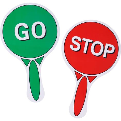 Panneau Stop et Avance avec Poignée, Panneau Stop en Plastique Double Face Imperméable Léger Rouge Vert Circulation pour Sécurité Routière Gardien de Passage Stationnement (1/5)