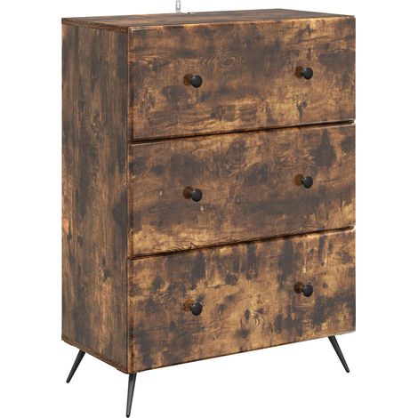 Mobile con Cassetti Rovere Fumo 66 x 34,5 x 90 cm vidaXL