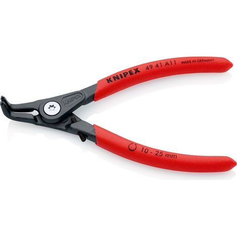KNIPEX 49 41 A11 Präzisions-Sicherungsringzange für Außenringe auf Wellen mit rutschhemmendem Kunststoff überzogen grau atramentiert 130 mm