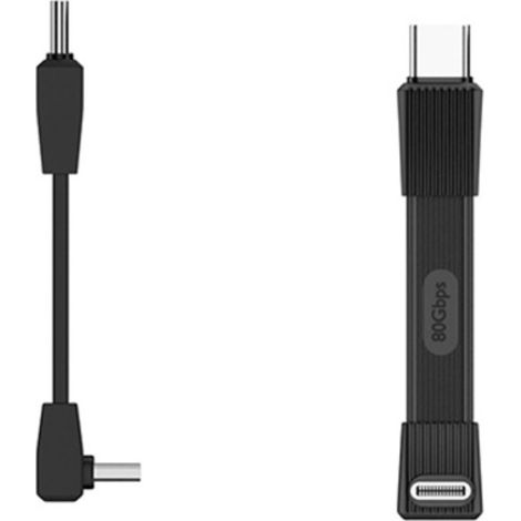 Câble Type-C angle droit ultra-court Full-Feature 240W 80Gbps 8K@60Hz noir FPC TPE, compatible avec Apple 17 Pro Max (1/5)