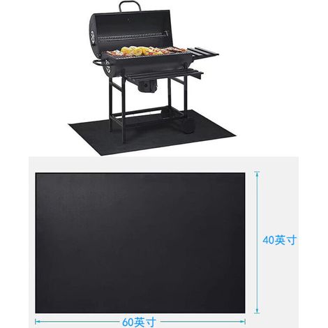 Grand tapis de gril 60 x 40 pouces pour barbecue extérieur, tapis de gril ignifuge double face pour foyer, tapis de foyer intérieur, protection de barbecue étanche à l'huile pour terrasses et patios