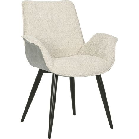 Sedia imbottita con gambe in ferro 67x64x87 beige / grigio ELLA 101