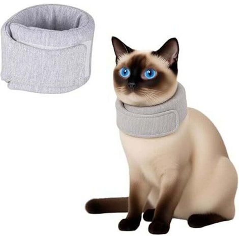 Collerettes pour Chats,Colerette Chat Anti Lechage,Colerette pour Chien Anti Lechage,Protecteur de Cou Collier Protecteur,pour Animaux de Compagnie,Plage de réglage : 16-22 cm(Gris,XS) (1/4)