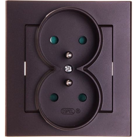 Sonata Doble enchufe con/con persianas color chocolate metalizado GP-2RZP/40