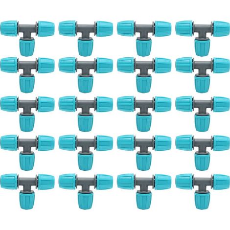 20 pièces raccord de tuyau d'irrigation en PE de 16mm, pour serre jardin agriculture 9,3x6cm (1/5)