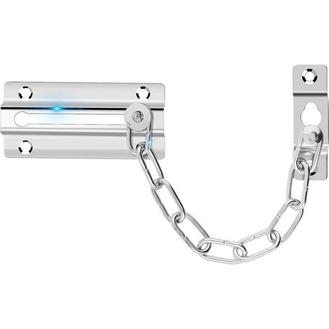Door Security Chain, Interior Door Lock Chain Door Lock Heavy Duty Anti-Theft Interior Thick Child Resistant Chain for Home Hotel Apartment(Silver) (1/5)