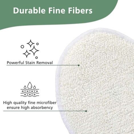 NALOOKAMIC Kit 8 Chiffons lavables pour Polti Vaporetto PAEU0332, Smart 120, Smart 35Mop, Smart 40Mop, Smart 100, SV400Hygiene, SV420Frescovapor, SV440Double, Blanc