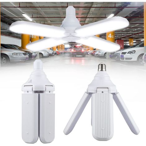Éclairage LED 45 W pour garage, éclairage LED lumière du jour, panneaux déformables à 3 feuilles, plafonnier LED pour garage et grenier. (1/5)