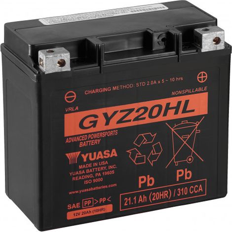 Batterie moto YUASA GYZ20HL 12V 21.1AH 310A