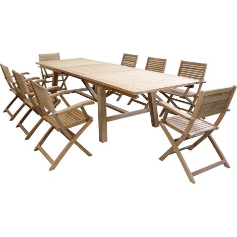 ORATOR - set tavolo in teak cm.220/300 x 100 x 77 h con 8 poltrone Orator (1/2)