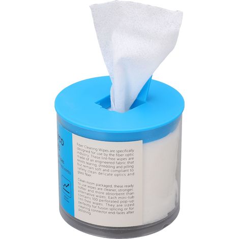 200 Lingettes Nettoyantes Fibre Optique Sans Poussière - Lot de 100 Chiffons pour Connecteurs Câble Fibre, Nettoyage Extrémité (1/5)