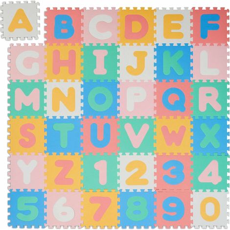 Tapis puzzle coloré avec ABC et chiffres (1/5)