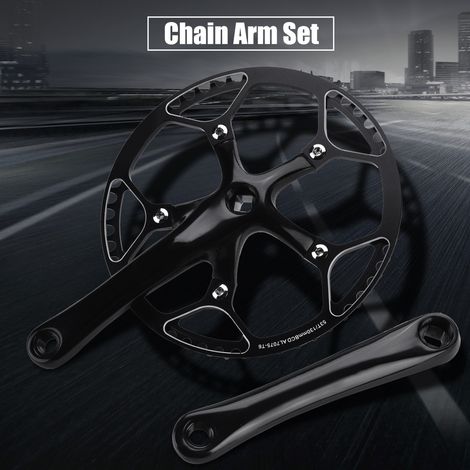 Manivelle monobloc creuse en alliage d'aluminium pour VTT (noire) (1/5)