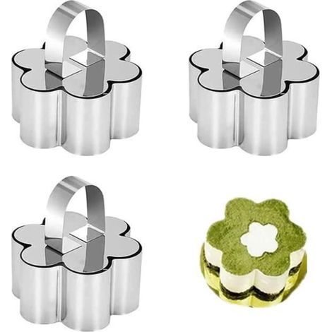 Moule à pâtisserie - Inox - 3 Pièces - Forme de Fleur - Résistant à la corrosion - Compatible lave-vaisselle (1/3)