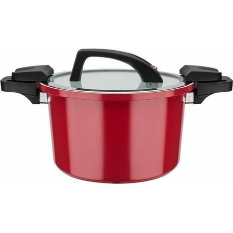 GSW Olla a presión baja roja 24 cm 6 litros