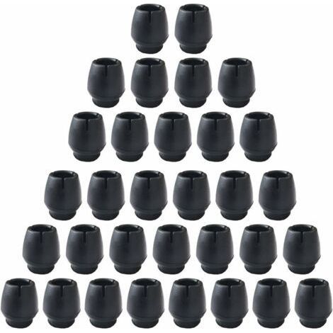 SiliCône Table et Chaise Antidérapantes Pieds, 32 Pièces Chaise Casquettes Pieds de Chaise Protecteur pour Jambes de Meubles Rondes Noir(12-16mm) (1/5)