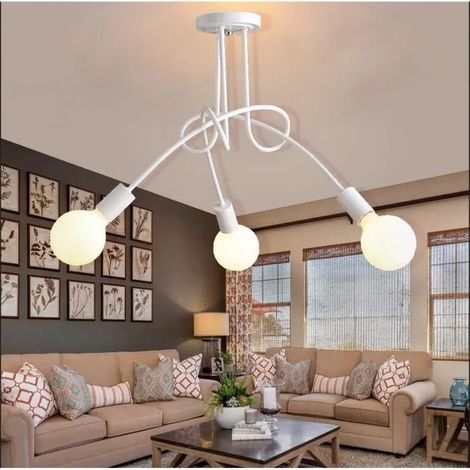 Lustre Suspension Industrielle Moderne ,3 tetes,Plafonnier Vintage en Métal Style Edison pour Salon Chambre (1/4)