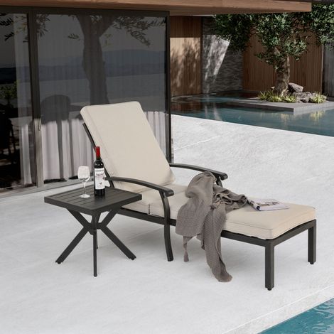 Sessel stuhl verstellbar Aluminium Beige Outdoor HAVRYA (1/4)