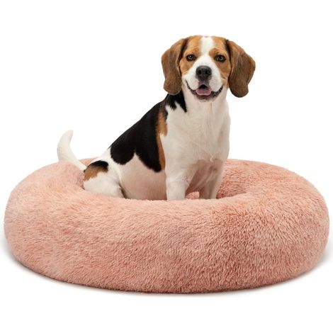 lionto Letto per Cani Rotondo Cuscino Gatti Letto Donut, (XXL) 80 cm Ø Rosa (1/5)