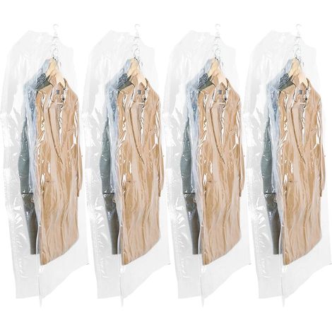Sacs de rangement sous vide suspendus pour vêtements, lot de 4 (145 x 70 x 38 cm)-AquaForge (1/5)