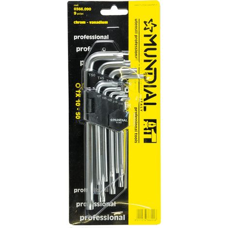 serie chiavi prolungate torx mundial 9 pezzi (tx 10 a 50)