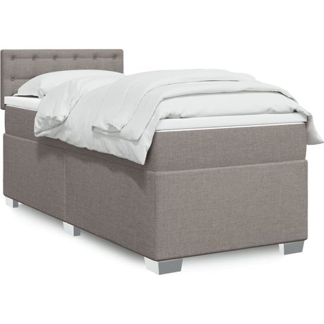 Boxspringbett mit Matratze Taupe 80x200 cm Stoff